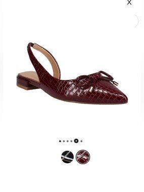 Draper James Brooke Women's Dress Flats Size 10 Burgundy Crocodile Finish